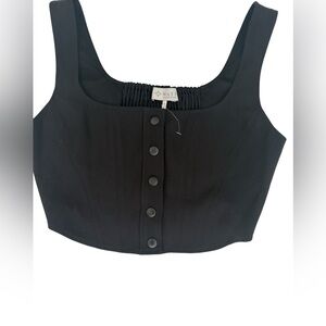 WAYF Cora-snap front Crop Top Women's Size Small